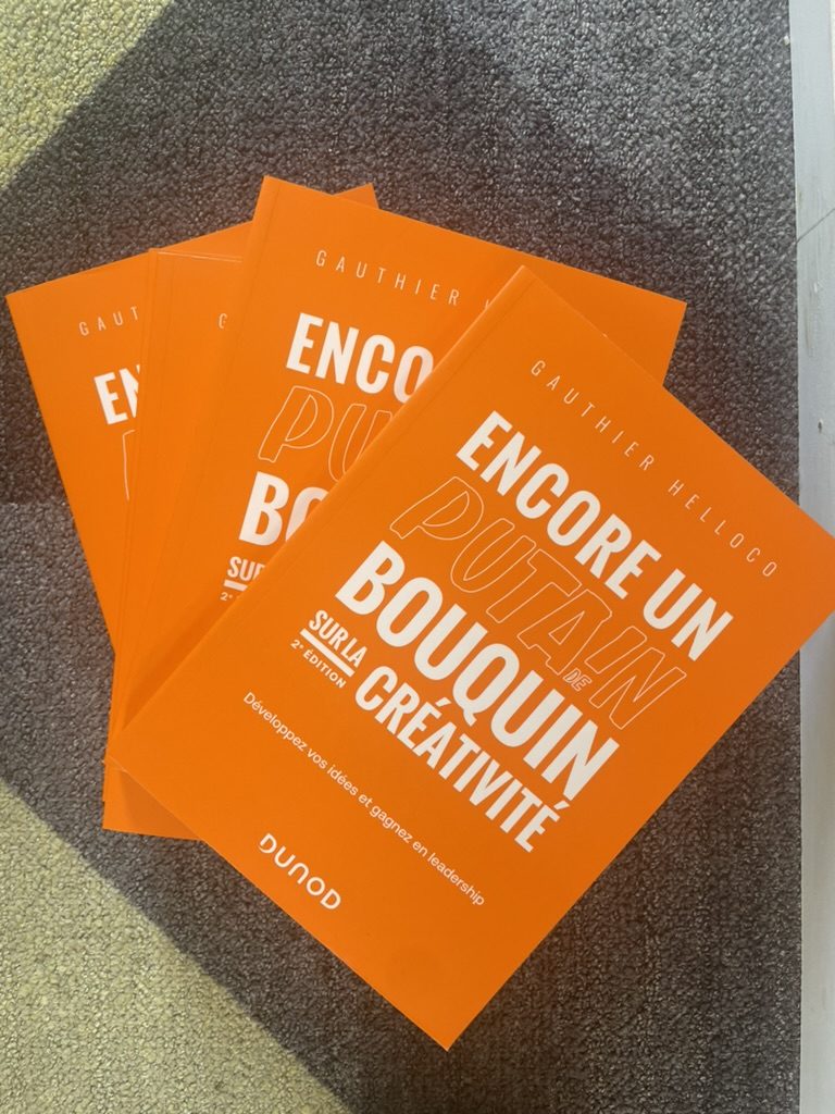 Exemplaires du livre Encore un putain de bouquin sur la créativité, Dunod